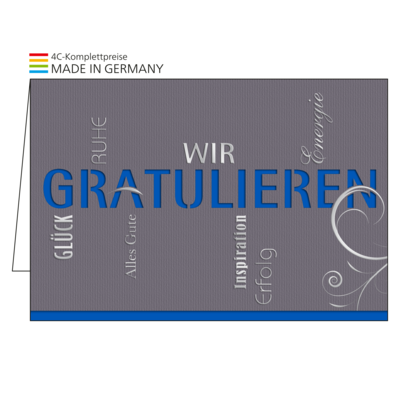 Grusskarte bestseller Motiv 17, Einlage blau unbed